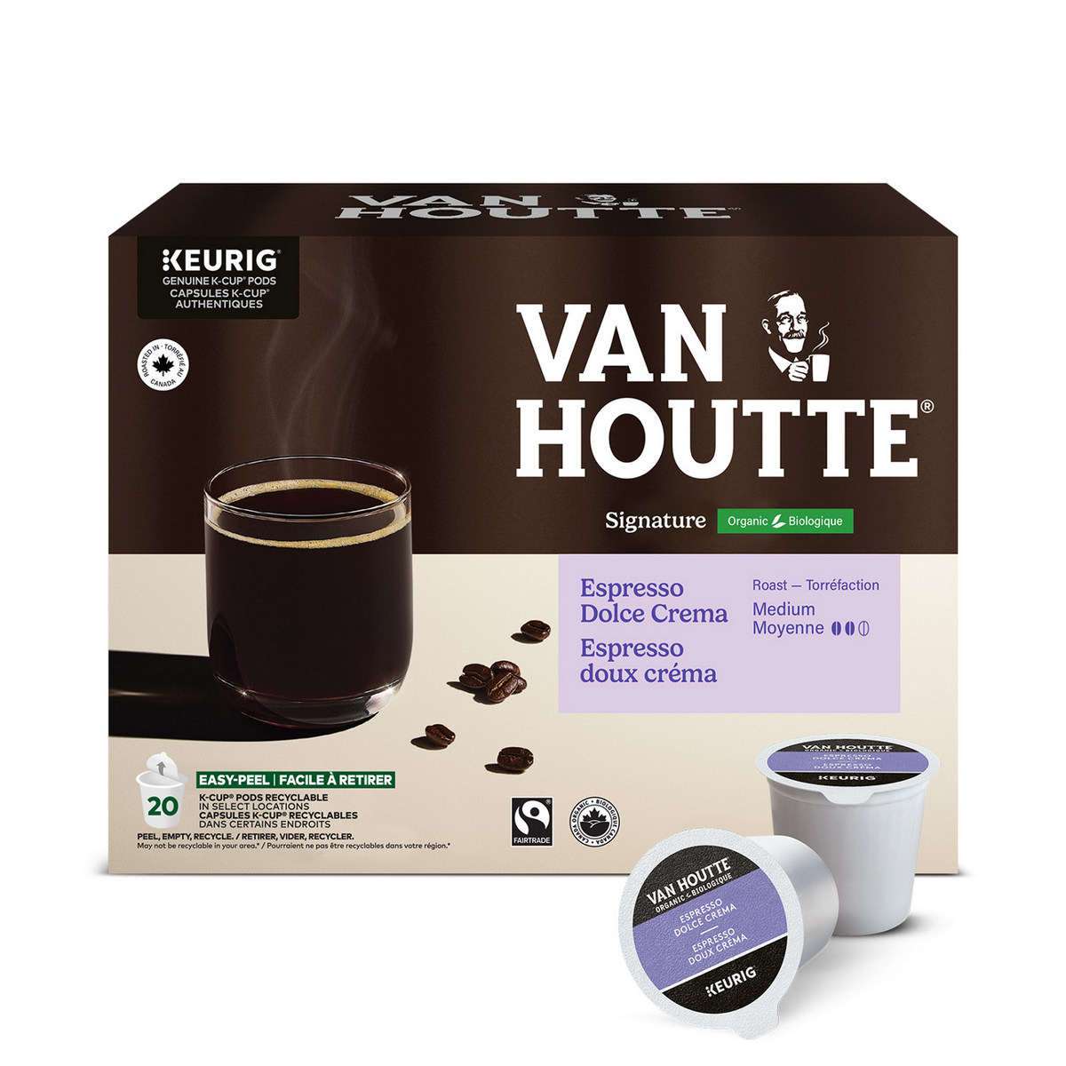 Van Houtte Espresso Dolce Crema Organic Fairtrade Medium Roast Coffee
