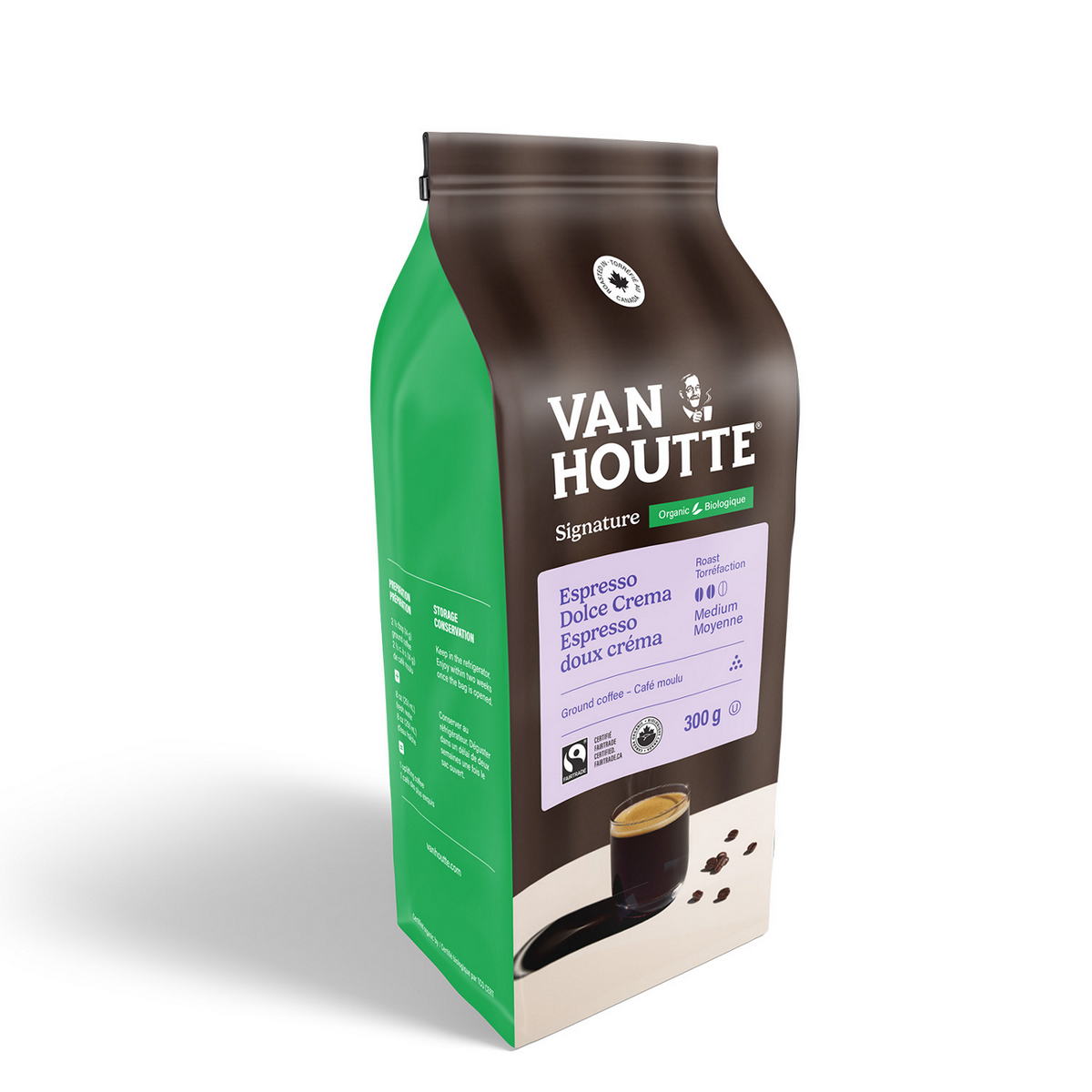 Van Houtte Espresso Dolce Crema Organic Fairtrade Medium Roast Espresso Ground