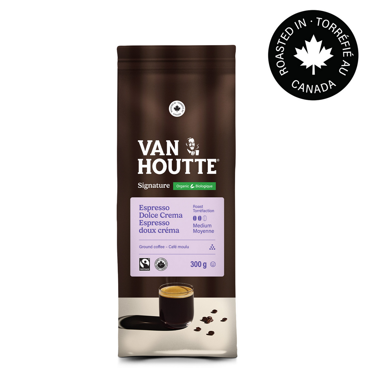 Van Houtte Espresso Dolce Crema Organic Fairtrade Medium Roast Espresso Ground