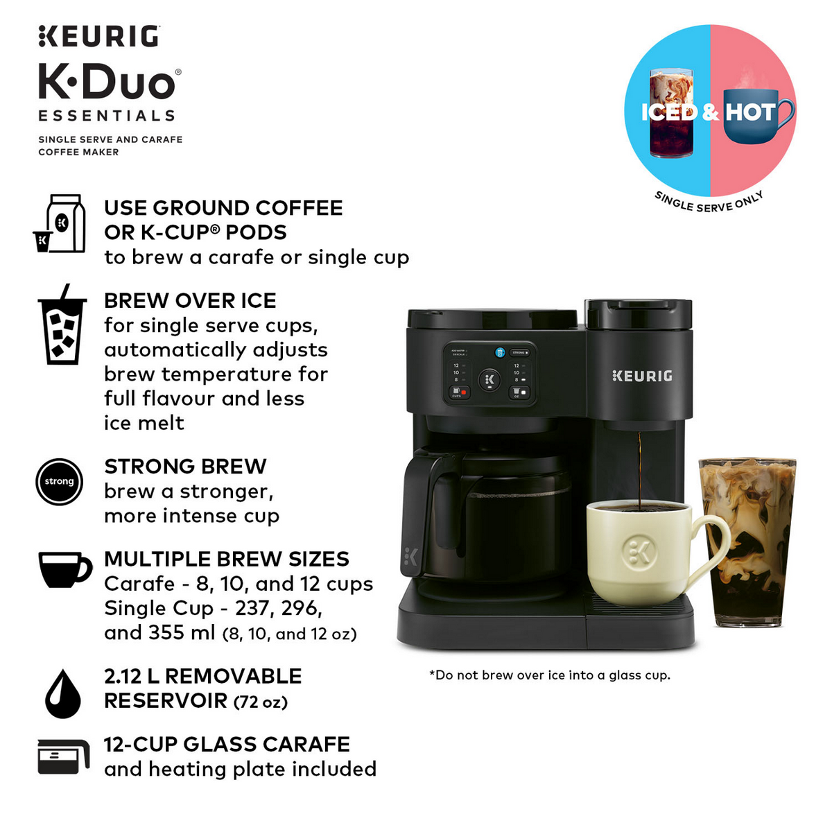Keurig® K-Duo® Essentials Hot & Iced Single Serve & Carafe Coffee Maker Gen2