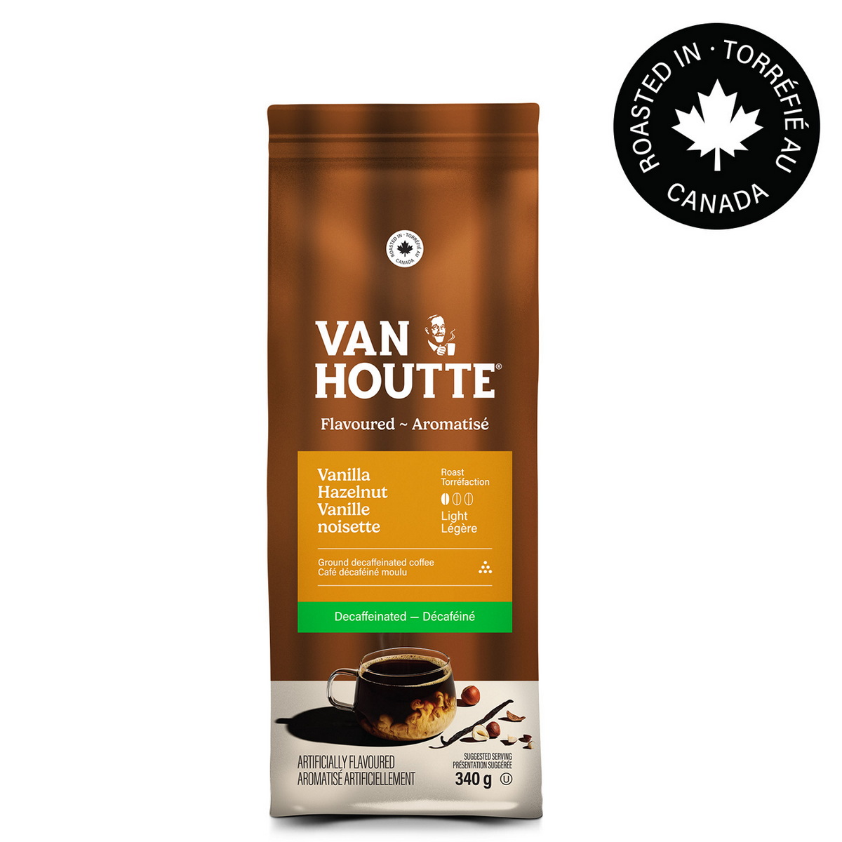 Van Houtte Vanilla Hazelnut Decaf Light Roast Ground Coffee